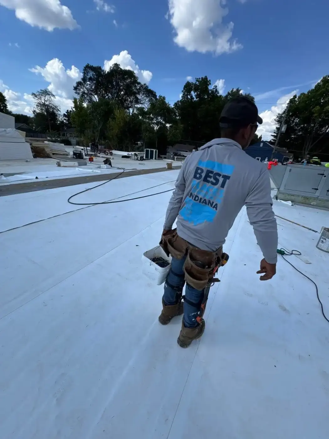 Commercial roof inspection documented in Westport